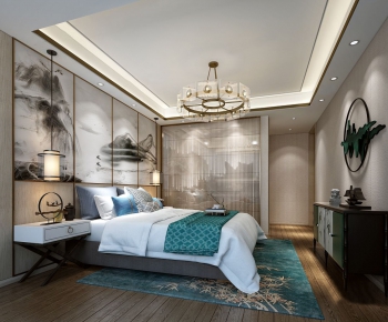 New Chinese Style Bedroom-ID:665836871