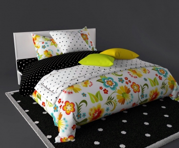Modern Idyllic Style Double Bed-ID:733520437