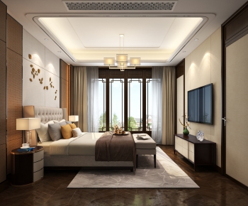 New Chinese Style Bedroom-ID:932209297