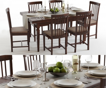 American Style Dining Table And Chairs-ID:645685559