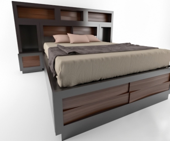 Modern Double Bed-ID:344845253