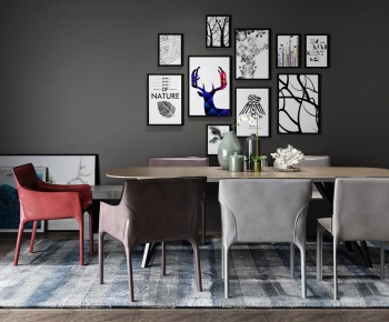 Nordic Style Dining Table And Chairs-ID:637085641