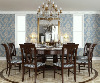 American Style Dining Table And Chairs-ID:195345948