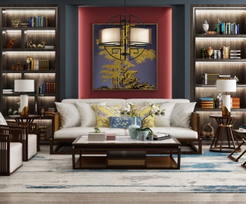 New Chinese Style Sofa Combination-ID:749940315
