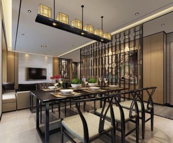 Modern New Chinese Style Dining Room-ID:450329432