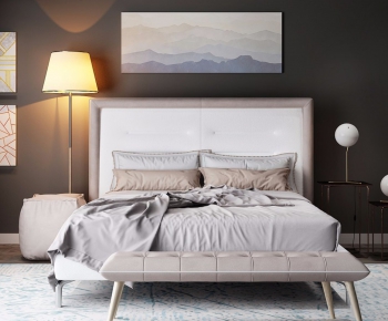 Modern Nordic Style Double Bed-ID:732491398