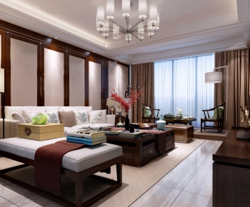New Chinese Style A Living Room-ID:193724465