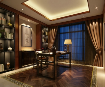 Modern New Chinese Style Study Space-ID:658346575