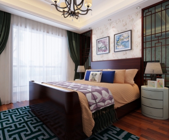 New Chinese Style Bedroom-ID:996267723