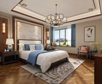 New Chinese Style Bedroom-ID:491347313