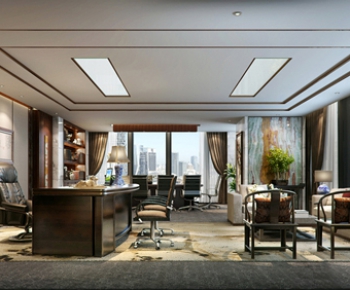New Chinese Style Manager's Office-ID:632042352