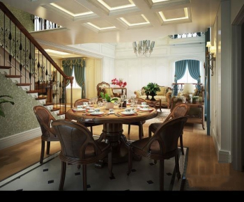 American Style European Style Dining Table And Chairs-ID:865768323