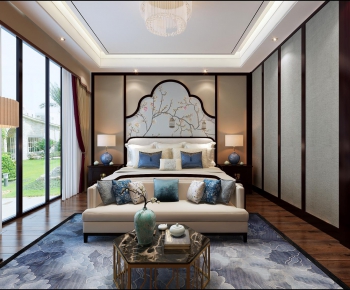 New Chinese Style Bedroom-ID:665115983