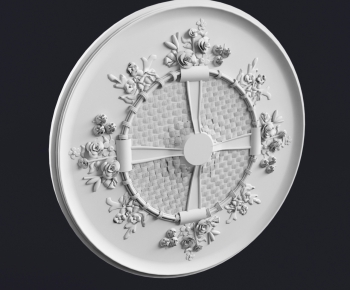 European Style Plaster Carved Top Plate-ID:797352634