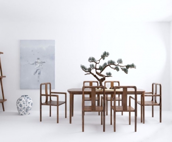 新中式餐桌椅装饰架-ID:376409475