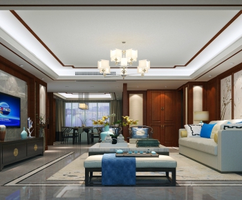 New Chinese Style A Living Room-ID:260371732