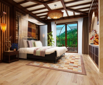 Southeast Asian Style Bedroom-ID:704259583