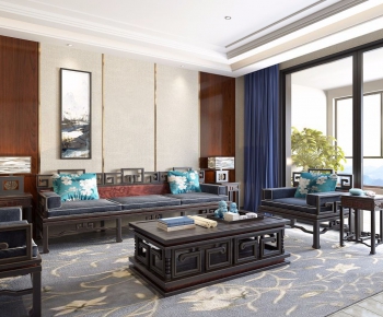 New Chinese Style A Living Room-ID:451275497