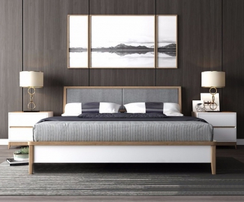 Modern Nordic Style Double Bed-ID:261587779