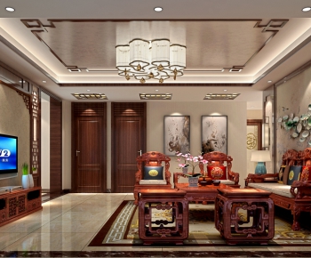Chinese Style A Living Room-ID:781397424