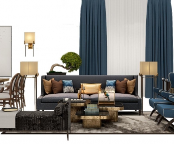 New Chinese Style Sofa Combination-ID:523201934