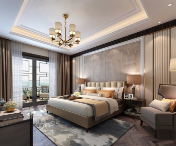 Modern New Chinese Style Bedroom-ID:940879118