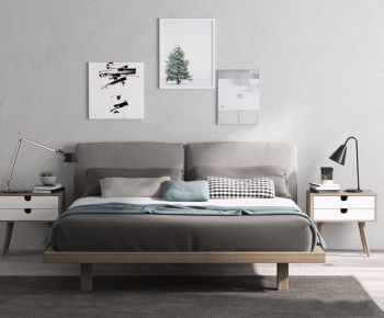 Nordic Style Double Bed-ID:184525636