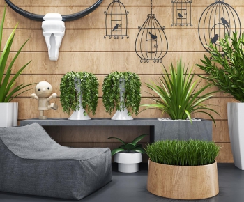Modern Potted Green Plant-ID:401122477