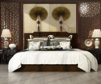 New Chinese Style Double Bed-ID:536142356