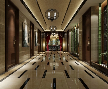 Chinese Style Corridor Elevator Hall-ID:199668333