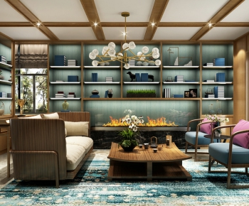 New Chinese Style A Living Room-ID:398249175