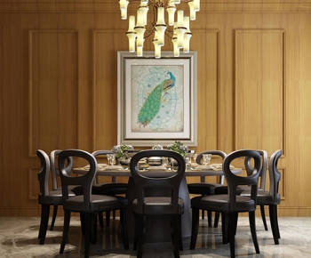 European Style Post Modern Style Simple European Style Dining Room-ID:307259227