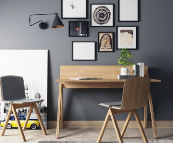 Nordic Style Computer Desk And Chair-ID:427929287