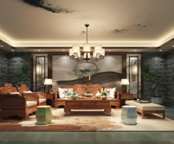 Chinese Style A Living Room-ID:746532428
