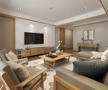 New Chinese Style A Living Room-ID:991997648