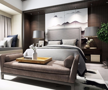 Modern New Chinese Style Bedroom-ID:824083379