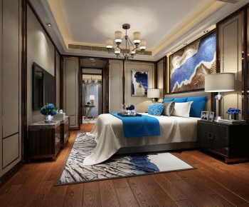 Modern New Chinese Style Bedroom-ID:792871878