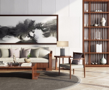 New Chinese Style Sofa Combination-ID:353415147