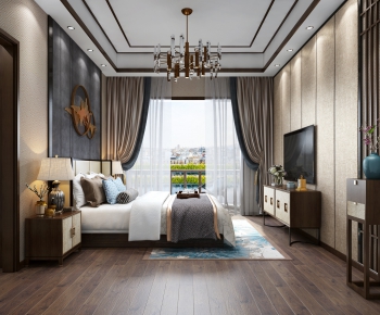New Chinese Style Bedroom-ID:393211467