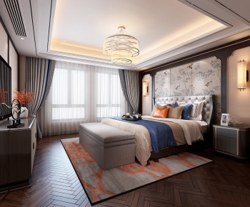 New Chinese Style Bedroom-ID:734381342