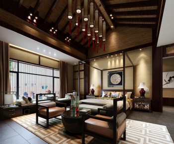 Southeast Asian Style New Chinese Style Bedroom-ID:799049322