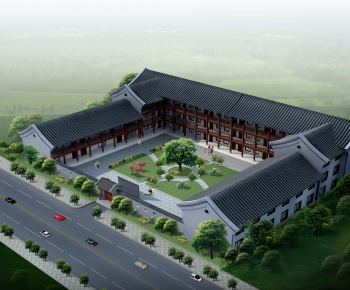 Chinese Style Architectural Bird's-eye View Planning-ID:626412991