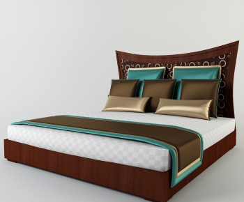 Simple European Style Double Bed-ID:515129378