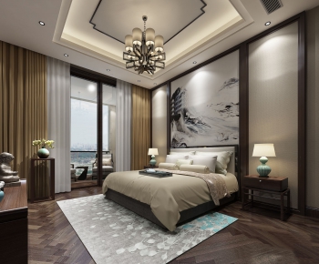 New Chinese Style Bedroom-ID:720383199