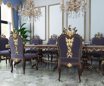 European Style Dining Table And Chairs-ID:379730554
