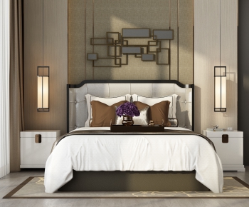 New Chinese Style Double Bed-ID:504578134