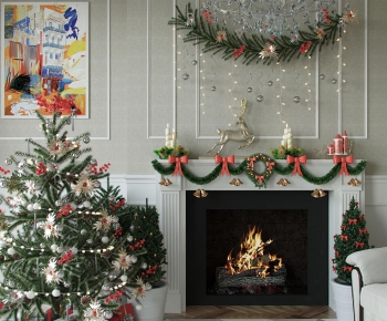 美式壁炉圣诞树圣诞节用品-ID:956391775