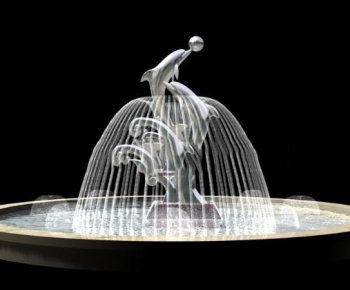 现代海豚喷泉景观-ID:833292879