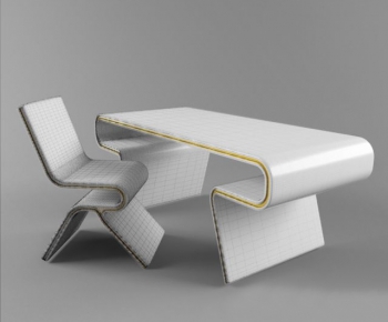 Modern Computer Desk And Chair-ID:569361554