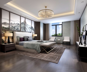 New Chinese Style Bedroom-ID:812683555